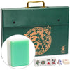 Yellow Mountain Imports "Emerald Weave Chinese Mahjong Set, with 146 Large 1.6-Inch Tiles, Green Vinyl Case, Wind Indicator and Dice - for Chinese