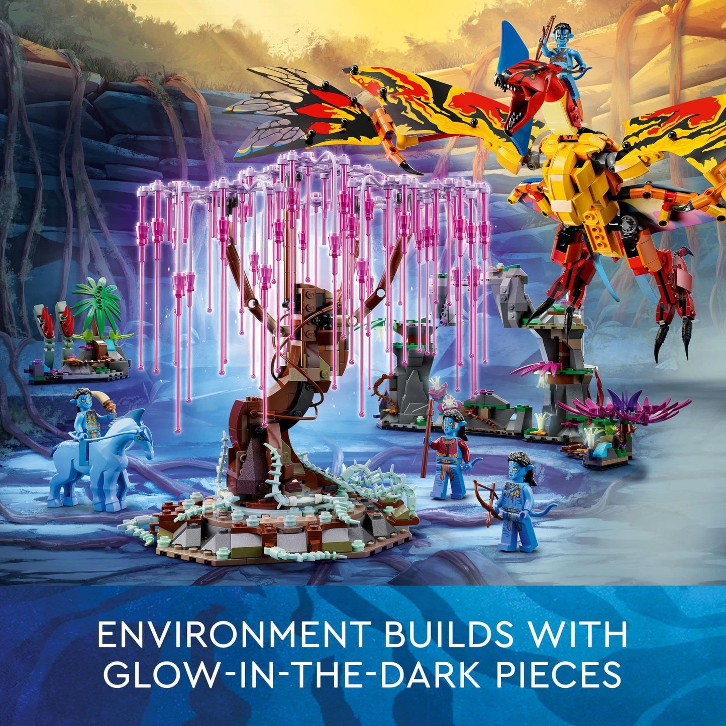 LEGO Avatar Toruk Makto & Tree of Souls 75574 Building Set - Movie Inspired Toy Set with Jake Sully and Neytiri Minifigures, Direhorse Animal Figure,