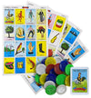 Loteria Mexicana Tradicional Jumbo Don Clemente 10 Jugadores 100 Fichas Poker - Jumbo Size Mexican Bingo Set with 100 Plastic Chips for 10 Players