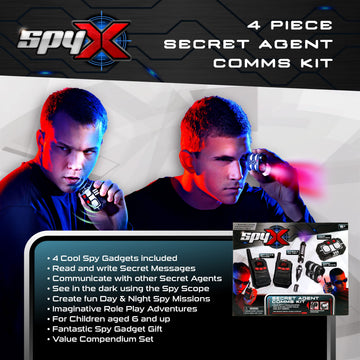 SpyX / Secret Agent Comms Kit - Includes Spy Toy Walkie-Talkie Pair / Micro Spy Scope / Invisible Ink Pen / Secret Voice Disguiser. 4 Communication &