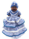 WORLDMARTSHOPPING WMS Doll, Muñeca, Classic, Santeria, Yoruba, Orishas, Ifa, Ocha, Lucumi - Yemaya (Gingham Dress) Doll is ONLY 6" Tall