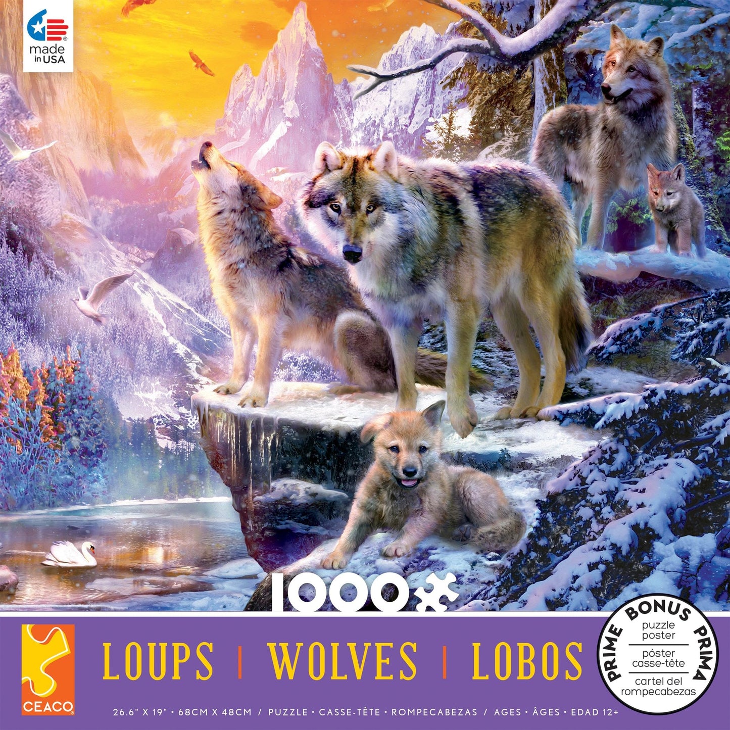 Ceaco - Wolves - Winter Wolf Family - 1000 Piece Jigsaw Puzzle