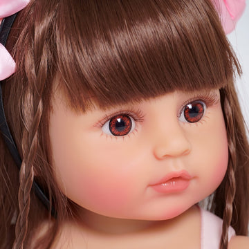 MNMJ Lifelike Reborn Baby Dolls - 22-inch Soft Body Realistic Newborn Baby Doll Silicone Full Body Real Life Baby Dolls with Feeding Kit Toys