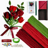 YYUENG TAK 200 pcs Red Pipe Cleaner Flowers Craft kit for DIY Rose Bouquet with tutoria,Chenille Stem Flowers Craft with 12 pcs Green Floral
