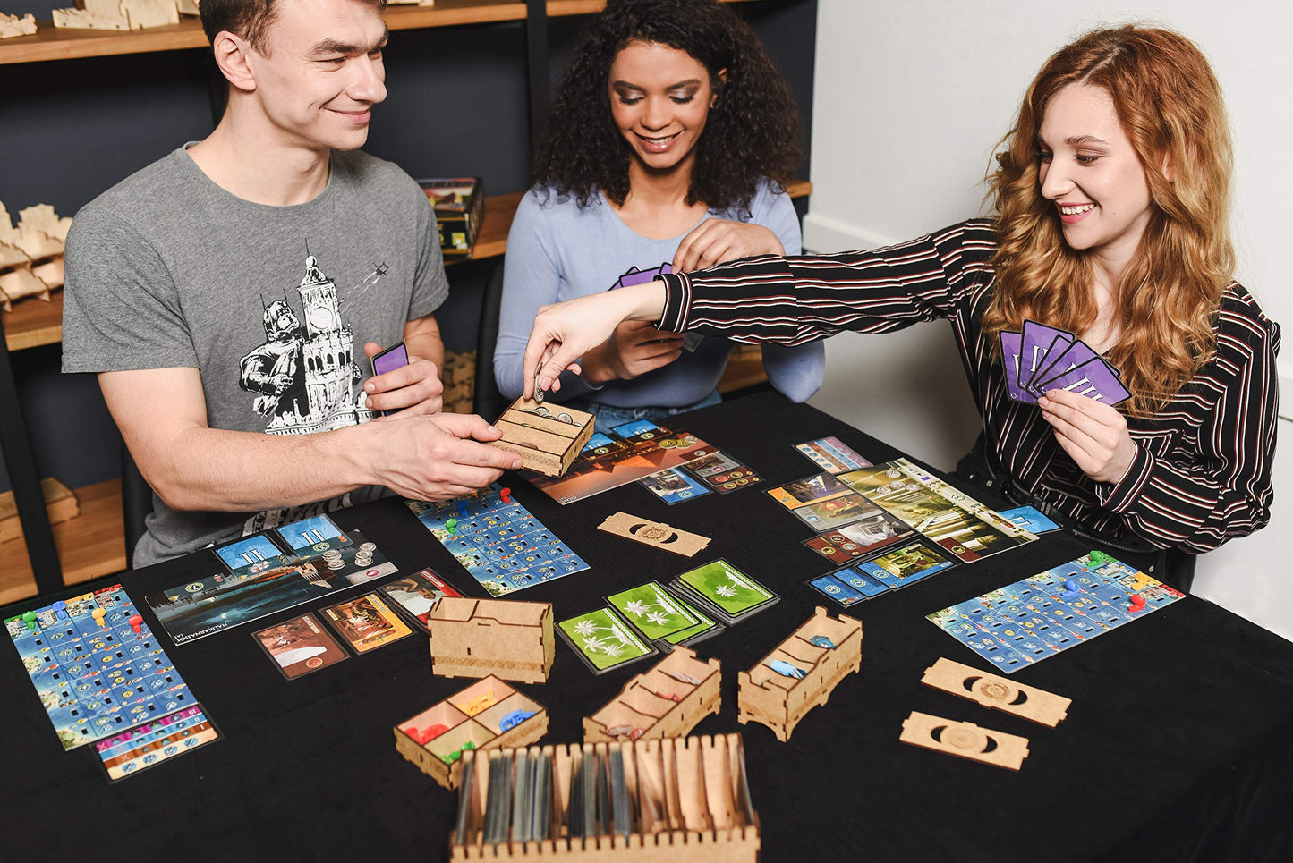 TowerRex Organizer for 7 Wonders 1st Ed and Cities, Armada, Leaders Expansions, Storage Insert for Board Game, Accessories Upgrade
