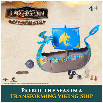 DreamWorks Dragons Transforming Viking Battle Ship Toy Figure Playset