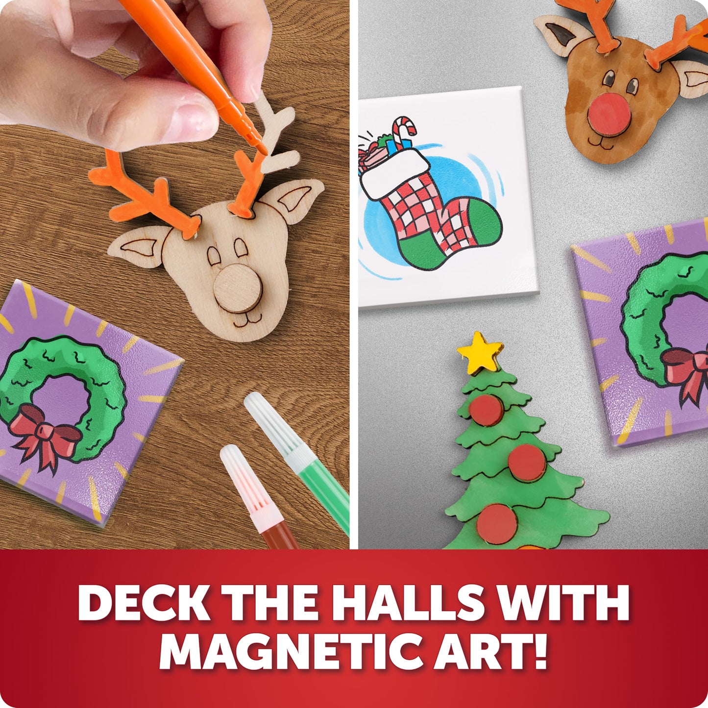 Blue Marble Santa's Christmas Craft Kit for Kids - 15 Magical Christmas Crafts for Kids, Make Suncatchers, Paint Holiday Rocks, Make Magnetic Tile Art
