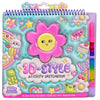 Just My Style 3D-Style Activity Book, 30 Pages of Coloring Activities, Includes Sticker, Glitter-Filled Pen, & Bonus Flower Keychain, Squishy 3D