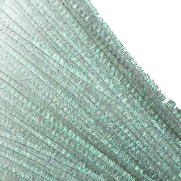 Carykon 100 PCS 12 Inch Iridescent Sparkly Tinsel Stems Pipe Cleaners (White)