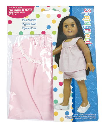Springfield Collection by Fibre-Craft - Pink Pajamas with White Lace Trim - Fits All 18-Inch Dolls - Mix and Match! - For Ages 4 and Up