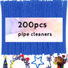 200pcs Pipe Cleaners, Glitter Royal Blue Pipe Cleaners Craft Supplies,Thick Chenille Stems Fuzzy Wire Sticks Holiday Decorations and School Supplies