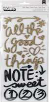 AMERICAN CRAFTS 343891 All The Good Things Phrase/Glitter Foam Vicki Boutin Thickers Stickers 5.5"X11" 2/Pkg
