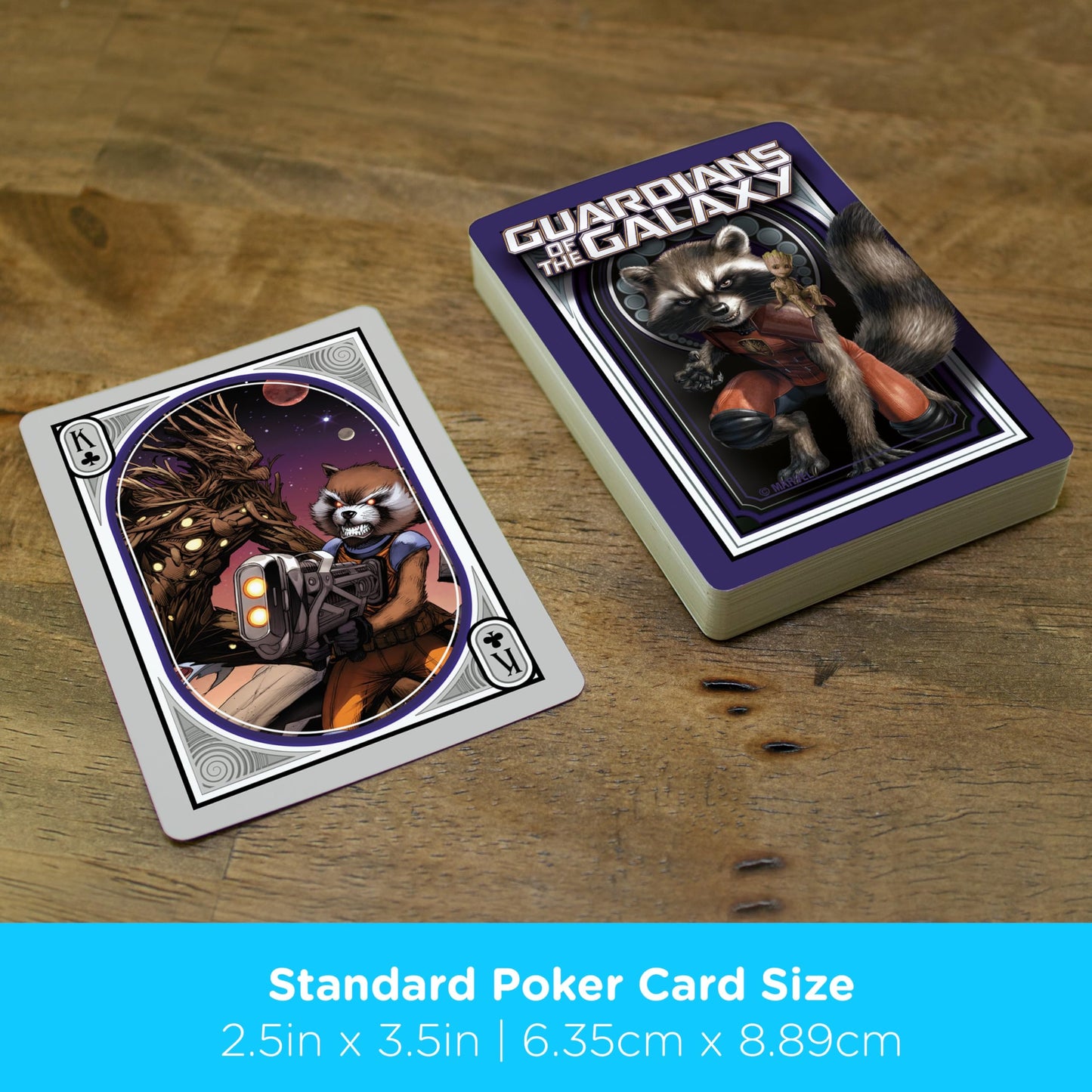 AQUARIUS Guardians of the Galaxy Rocket & Groot Nouveau Playing Cards - Comic Themed Deck of Cards for Your Favorite Card Games - Officially Licensed