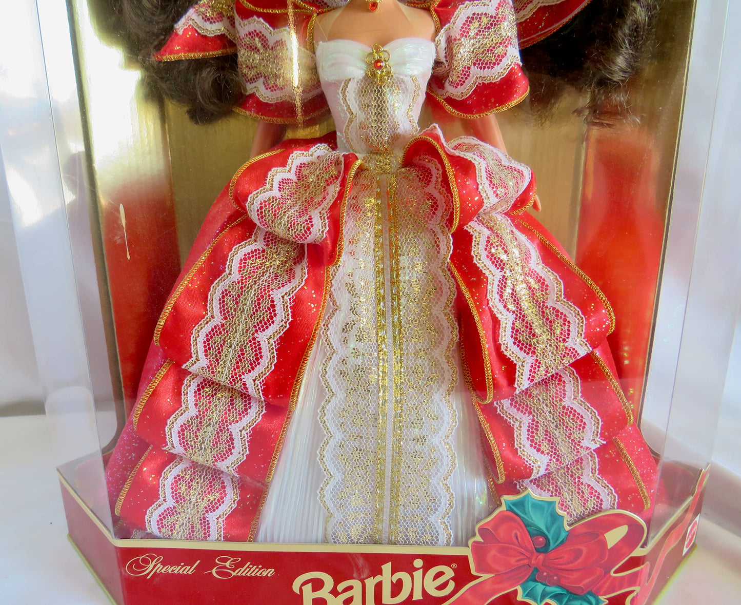 1997 Happy Holidays Brunette Barbie Doll NRFB by Barbie