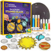 NATIONAL GEOGRAPHIC Kids Window Art Kit - Stained Glass Solar System Arts & Crafts Kit with Glow in The Dark Planets, Use as Window Suncatchers