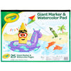 Crayola Giant Marker and Watercolor Pad, Kids Art Supplies, Gift , White includes 1 Pad (25 sheets)