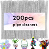 200pcs Pipe Cleaners, Glitter Silver Pipe Cleaners Craft Supplies,Thick Chenille Stems Fuzzy Wire Sticks Holiday Decorations and School Supplies