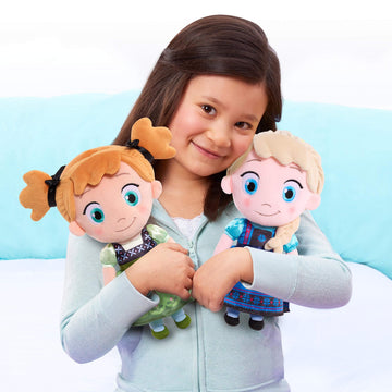Disney Frozen Anna 11 Inch Super Soft Bedtime Cuddle Plush, Red Hair, Green Dress