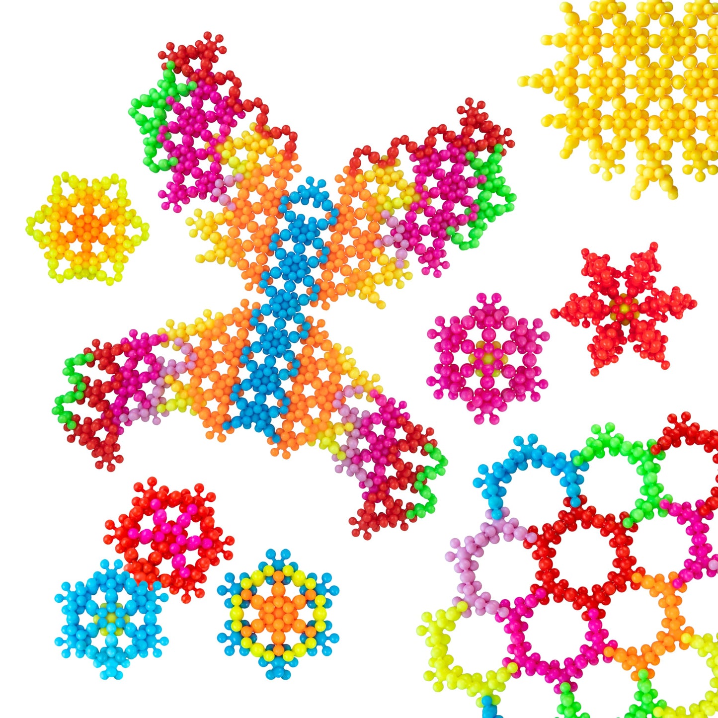 ORB Flower Snaps Interlocking Connecting Toys - 200 Piece Interlocking Building Block STEM Toy for Kids - Flower Shaped Clip Together Building Discs
