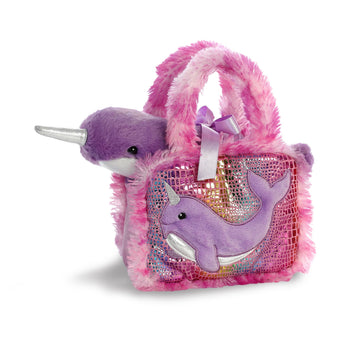 Aurora® Fashionable Fancy Pals™ Narwhal Stuffed Animal - Plush with Stylish Purse for Dress Up Fun - Perfect for Kids 3+ Years, Costumes,