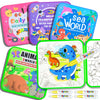Reusable Water Coloring Books for Toddlers 1-3, Mess-Free Water Painting Book Set With Water Pens(Airplane & Dinosaur) Travel Art Craft Activity Toys