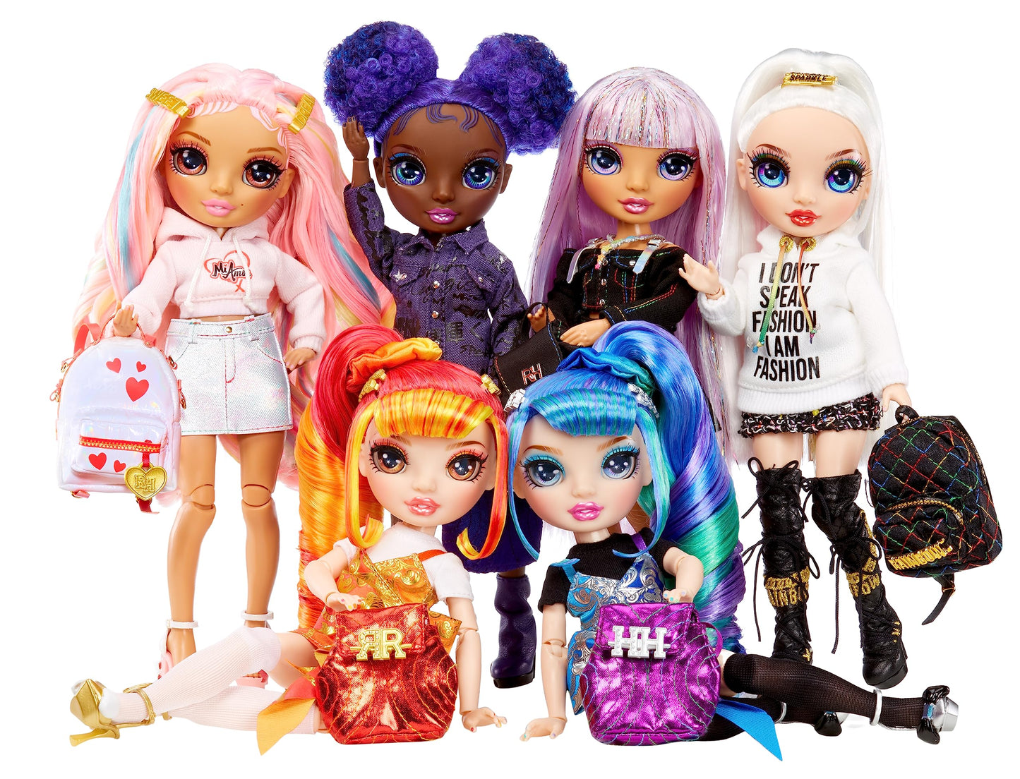 Rainbow High Jr High Series 2 Krystal Bailey- 9" Purple Posable Fashion Doll with Designer Accessories and Open/Close Backpack. Great Toy Gift for