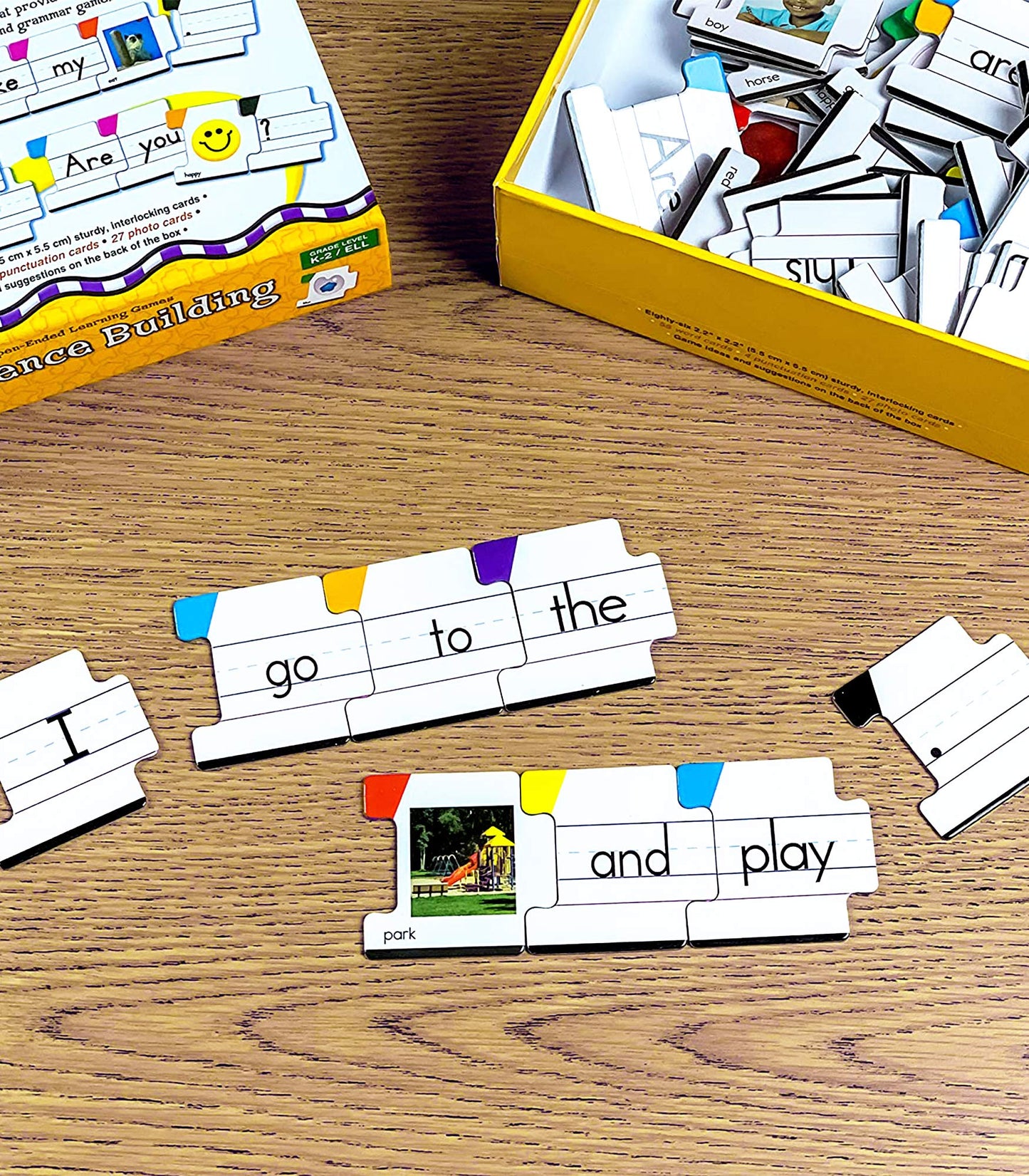 Key Education Sentence Building Game, Phonics Puzzles Grammar Flashcard Set