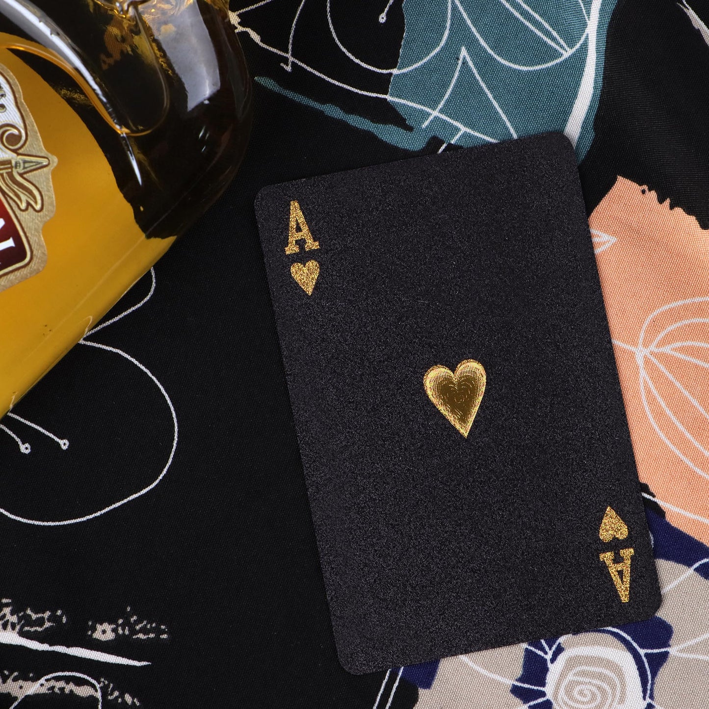 Playing Cards 2 Pack, Waterproof Cards, Plastic Playing Cards, Deck of Card, Cool Black Poker Card Professional Set for Table Magic Pool Camping Party