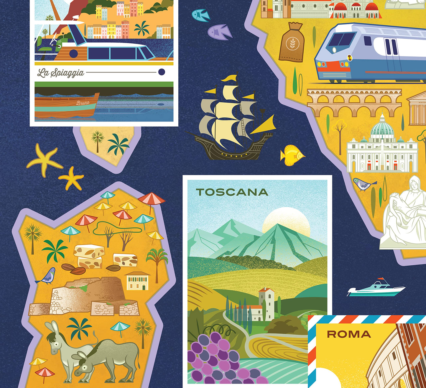 Blue Lobster 1000 Piece Puzzle (Postcards from Italy)