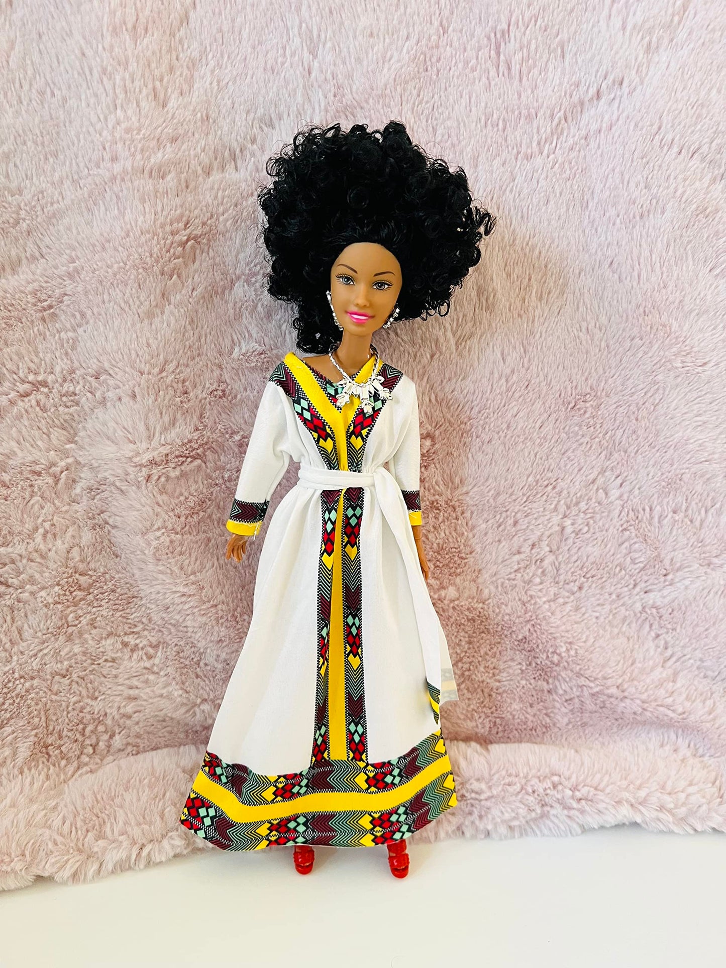 Maya in Long Dress (Curly Hair)