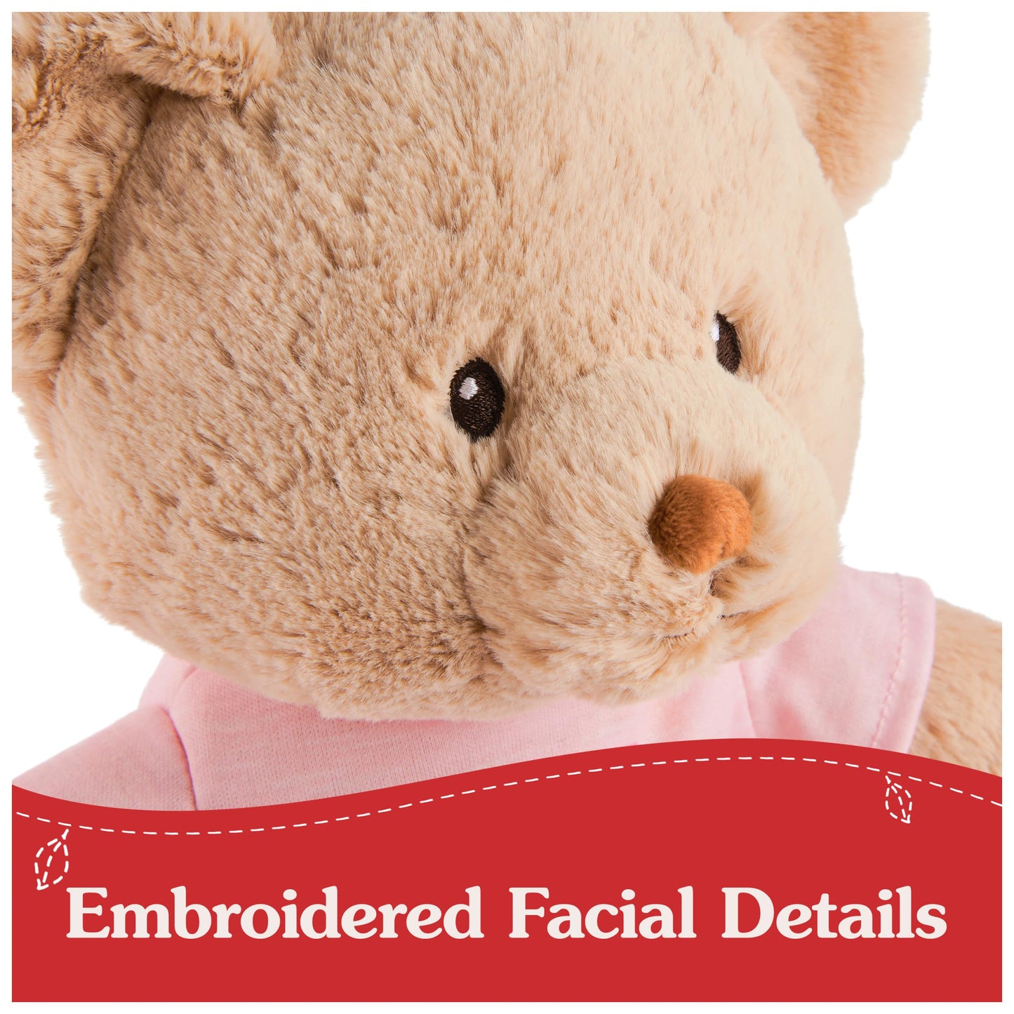 GUND “It's a Girl” Sustainable Message Bear with Pink T-Shirt, Teddy Bear Made from 100% Recycled Materials for Ages 1 and Up, Tan, 12”