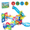 PicassoTiles 62pcs Magnetic Tile Pete the Cat Magnetic Marble Run Toy Set with Race Track Tubes Marbles and Stickers STEM Educational Construction