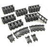 56pcs City Train Tracks Toy Straight and Flexible Train Track Railway Extension Building Set Block Toy Compatible with Major Brand (36 Straight and 20