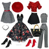 Eledoll Clothes Deluxe Fashion Pack Tea TIME Black & RED Classic Set for 11.5” Doll #4