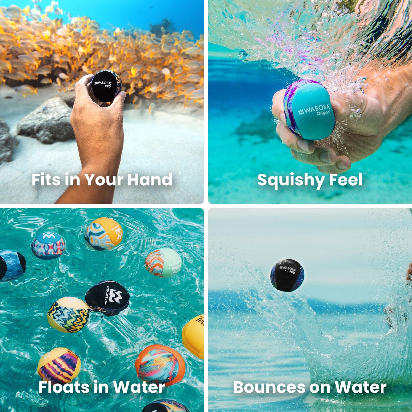 Waboba Pro Water Skipping Ball Toy, Colorful Lines
