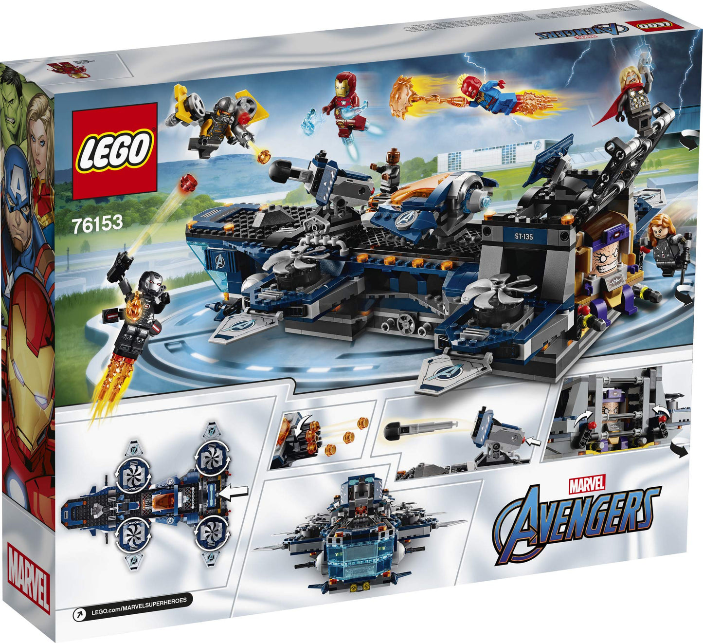 LEGO Marvel Avengers Helicarrier 76153 Fun Brick Building Toy with Marvel Avengers Action Minifigures, Great Gift for Kids Who Love Airplanes and