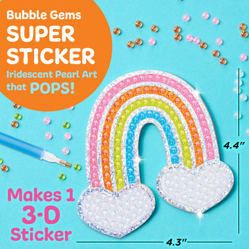 Creativity for Kids Bubble Gem Super Sticker: Rainbow, Diamond Art Kits for Kids, Mini Craft Kit and Summer Activities for Kids, Window Art Craft Kits