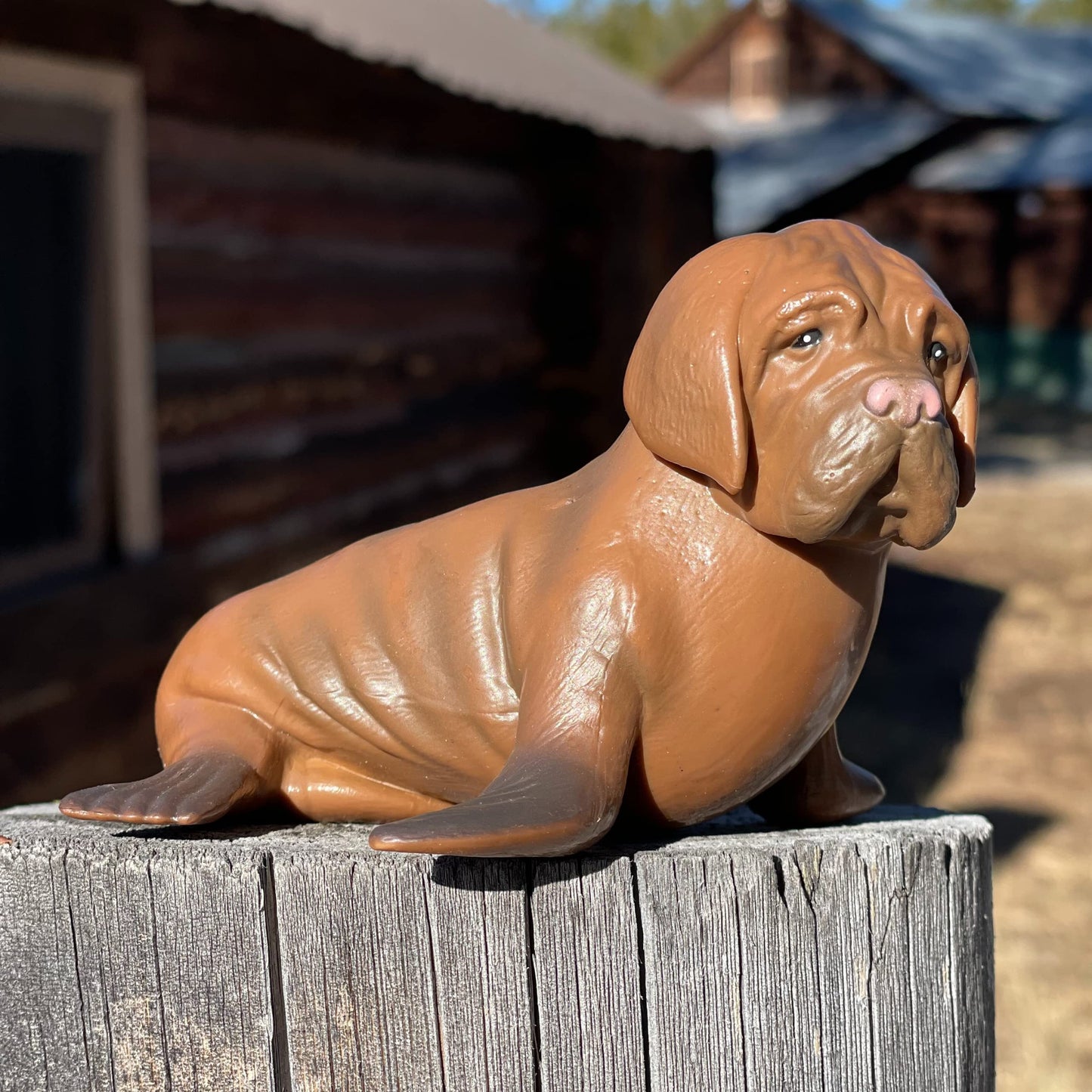 Randimals Sea Lion Figurine Toy Mastiff Dog Face 5”, Premium Hard Rubber Animal Action Figure Toy, Hybrid Friend Encourages Adventure & Imagination