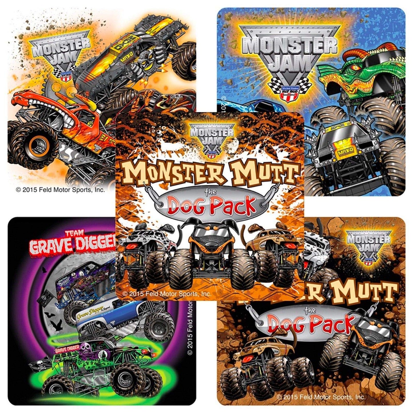 Monster Jam 2019 Dragon & One Monster Jam Sticker. 2 Items Bundle