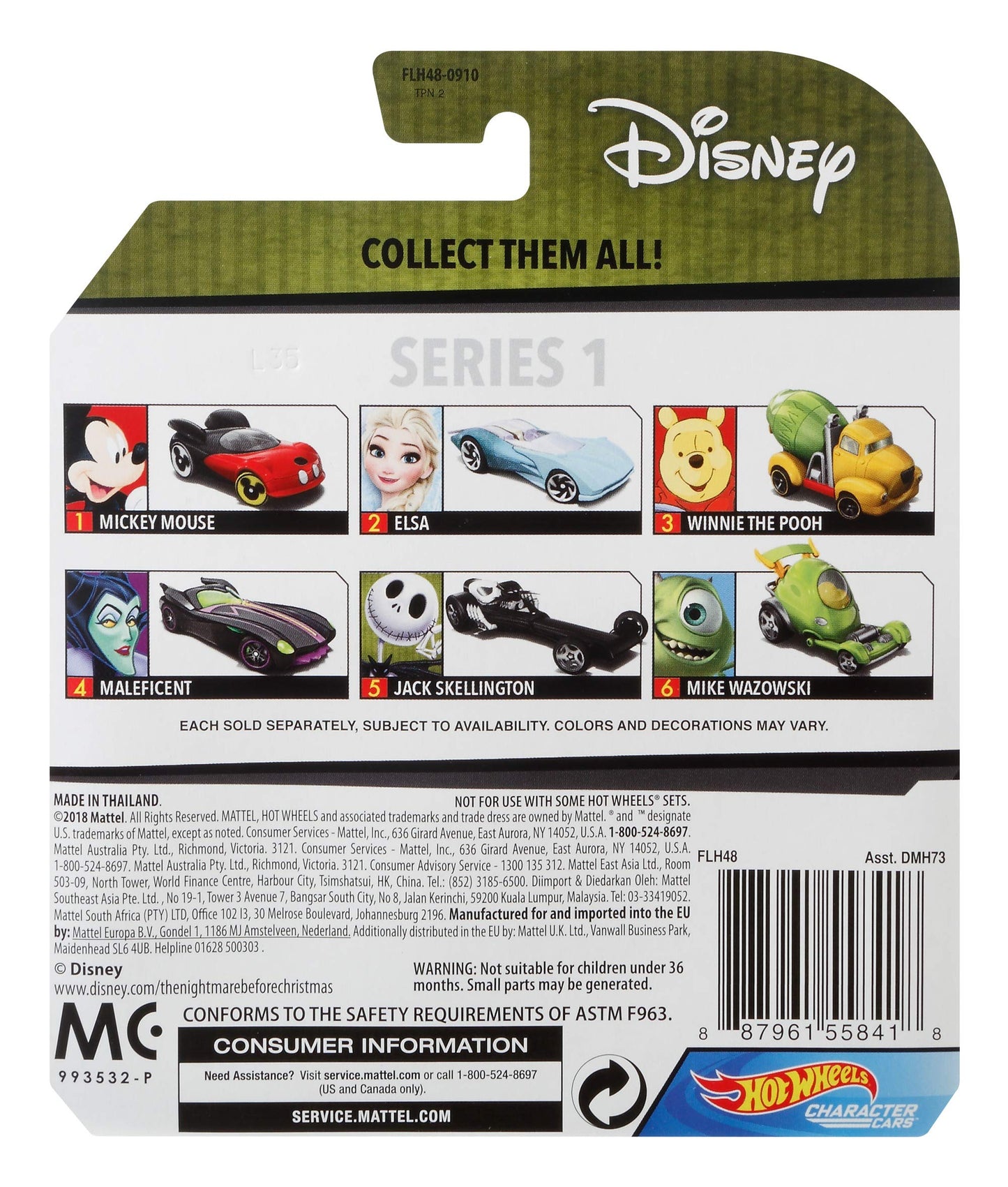 Hot Wheels Jack Skellington Vehicle, 1:64 Scale