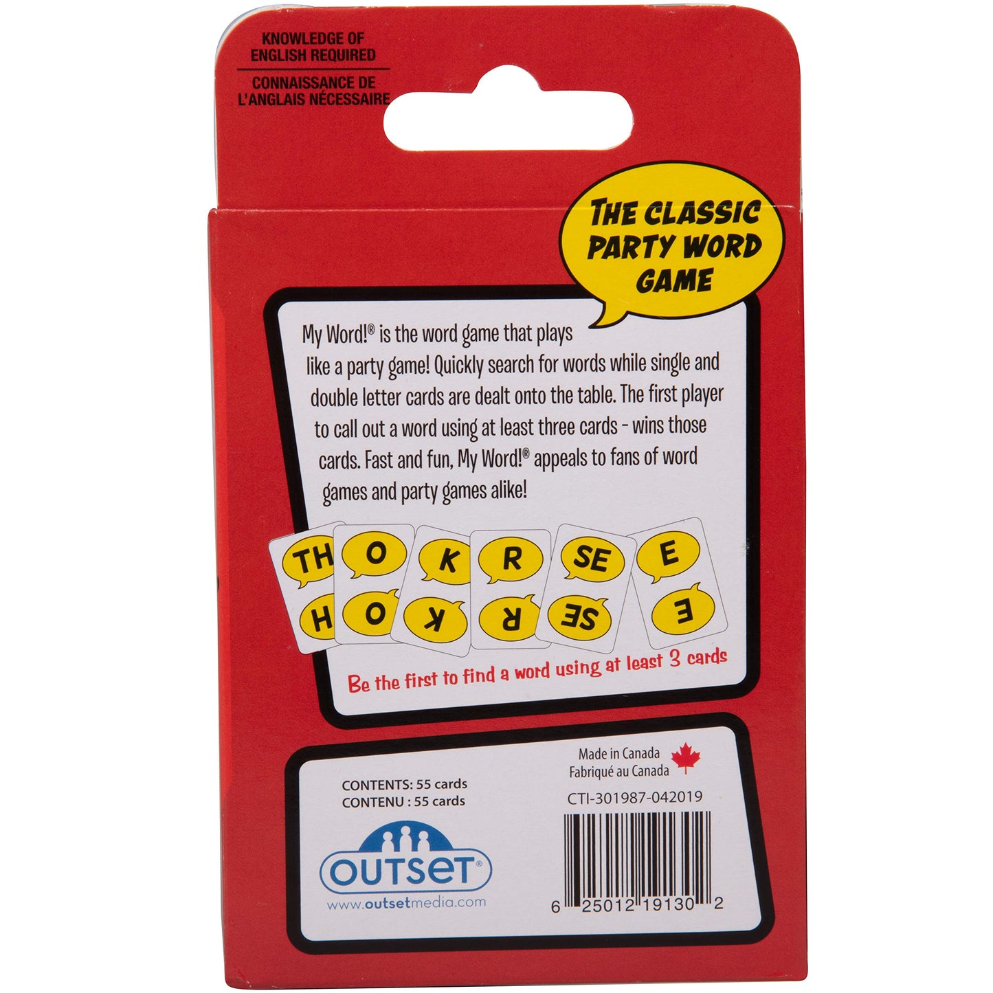 My Word! The Card Game of Fast and Fun Wordplay - Travel Sized - for 2 to 6 Players Ages 8 and up by Outset