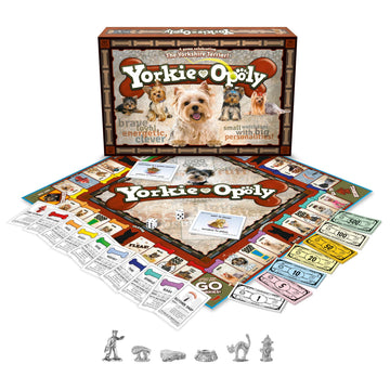 Late for The Sky Yorkie-Opoly Dog Board Game for Yorkshire Terrier Lovers, Family Party Fun, 2-6 Players, Ages 8+, Strategy, Classic or 60-Minute