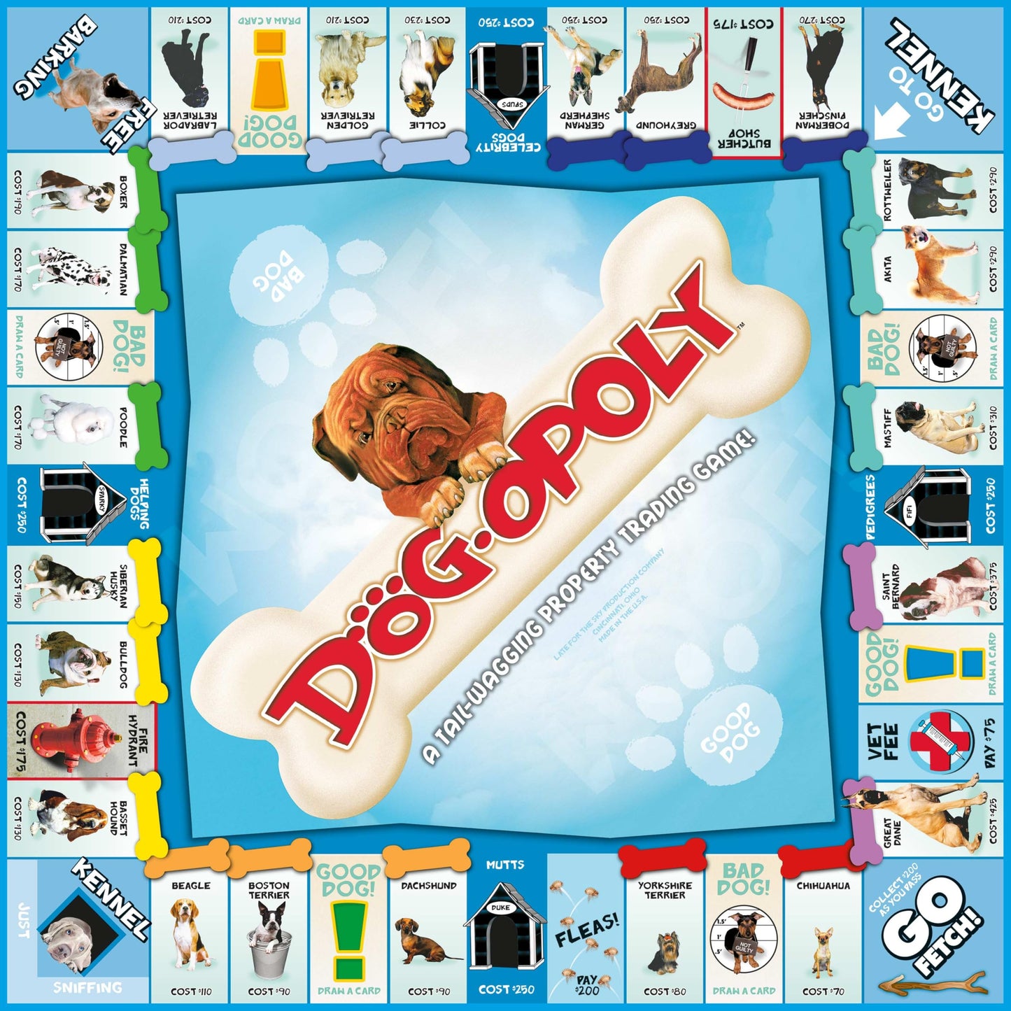 Late for the Sky Dog-Opoly Board Game for Families & Dog Lovers, Ages 8+, 2-6 Players, Classic or One-Hour Play, Fun Party Gift with Breed Facts
