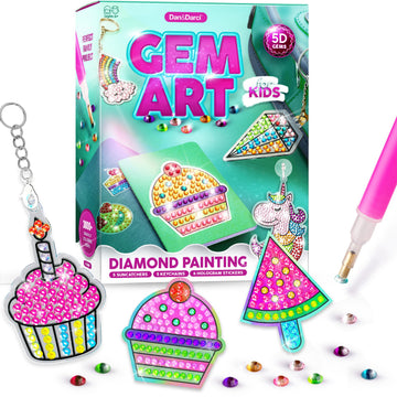 Dan&Darci Diamond Art Kit for Kids - Gem Painting - Arts & Crafts Kits for Ages 6-12 - Gifts for 6, 7, 8, 9, 10, 11, 12 Year Old Boy & Girl - Girls