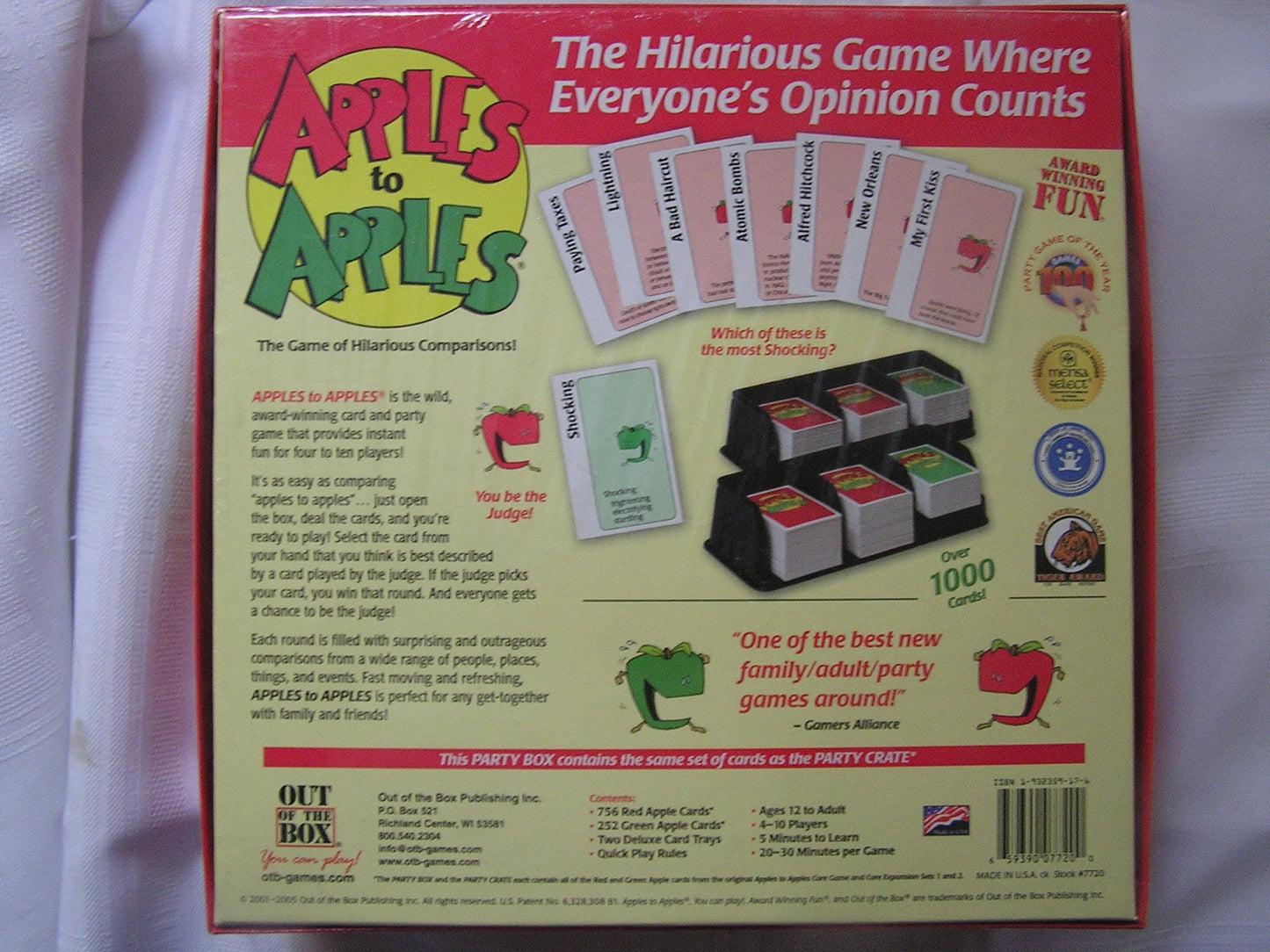 Apples to Apples The Game of Hilarious Comparisons Party Box