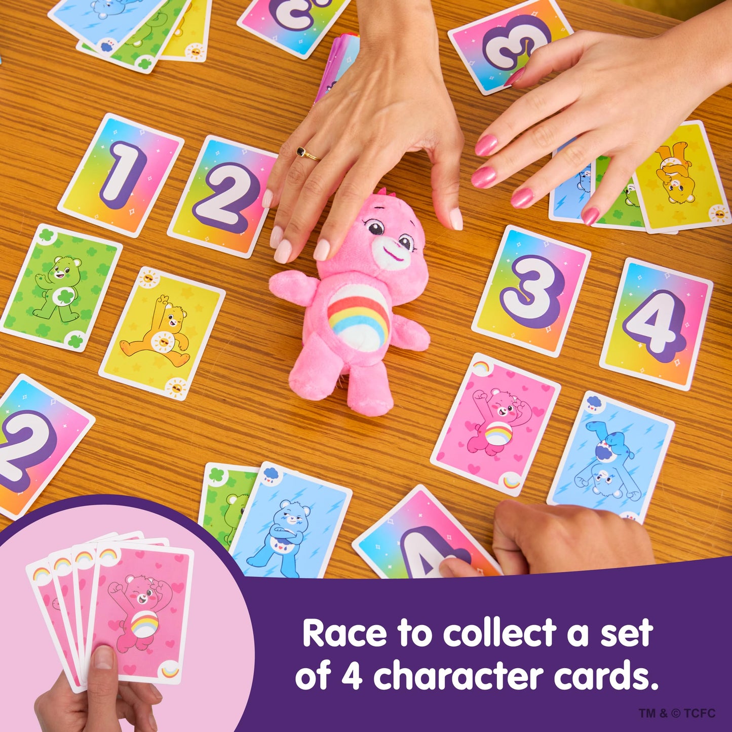 Care Bears™ Take 4 by Relatable - A Fast, Cute Family Card Game Featuring an Exclusive Cheer Bear plushie. Perfect for Family Game Night, Kids Games