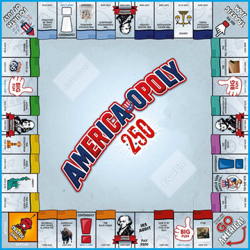 Late for the Sky America-Opoly 250th Board Game for Families, 2-6 Players, Ages 8+, Celebrating the Great American Semiquincentennial!