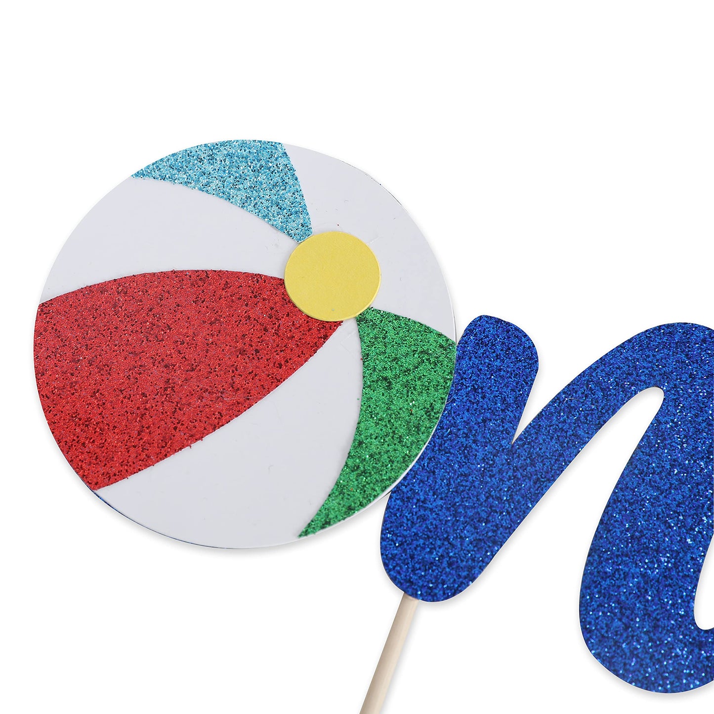 WAWUO Beach Theme 1st Birthday Cake Topper - Pool Party Cake Decoration, Summer Party Supplies, Baby's First Birthday Cake Topper