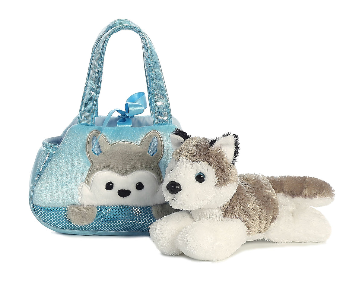 Aurora® Fashionable Fancy Pals™ Peek-A-Boo™ Husky Stuffed Animal - Plush with Stylish Purse for Dress Up Fun - Perfect for Kids 3+ Years, Costumes