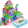 PicassoTiles 100PC Travel Nano Magnetic Tiles Construction Building Blocks Toy with Storage Case Educational STEM Learning Build Kit 3D Magnet Tile